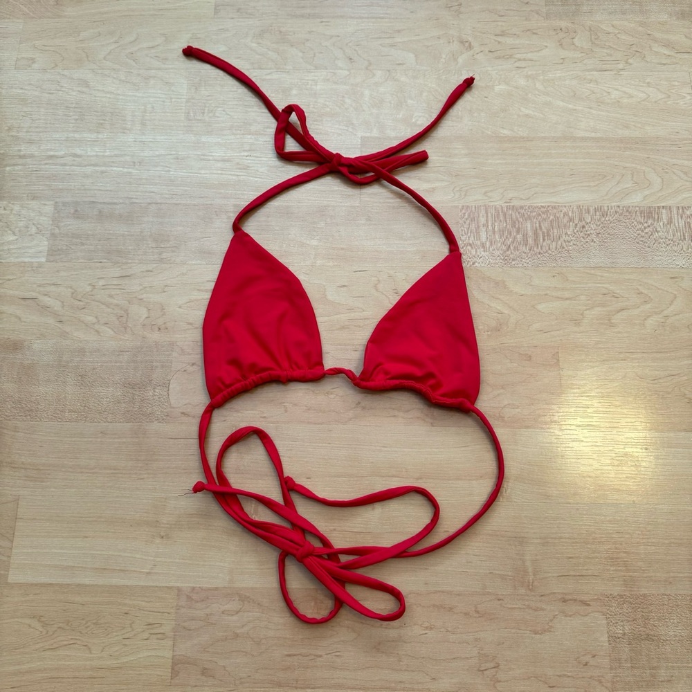 Akira Red Bikini Tie Top Size M